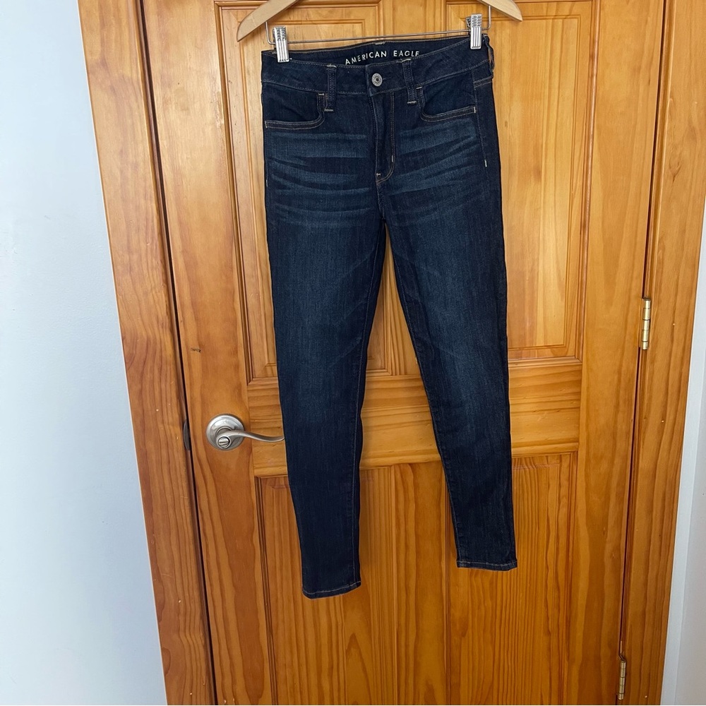 American Eagle Outfitters Women's Deep Indigo Skinny Jeans 4 short